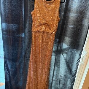 Crystal Doll Sparkling Gold Maxi Dress
